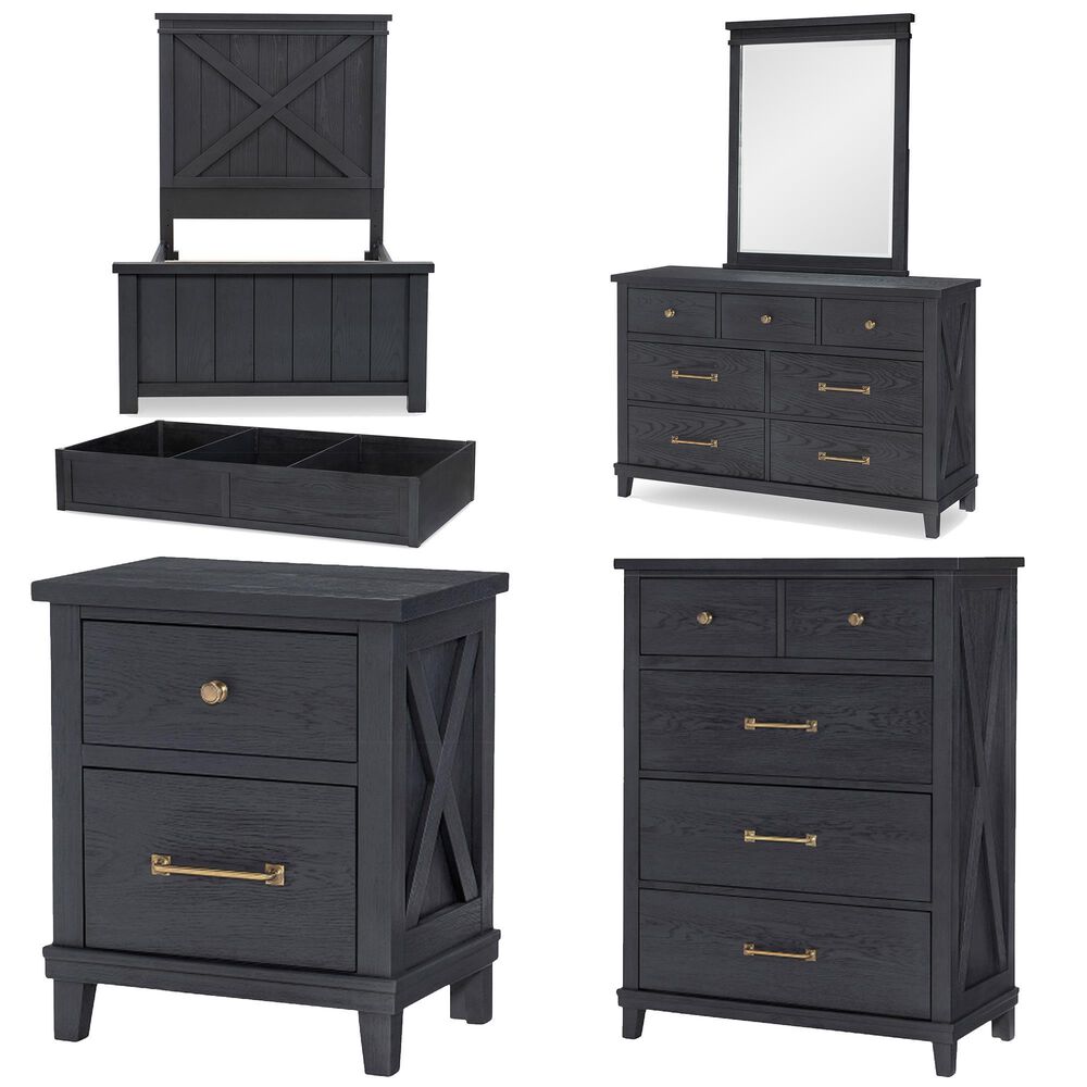 Legacy Classic Flatiron 5-Piece Twin Trundle Bedroom Set in Midnight, , large