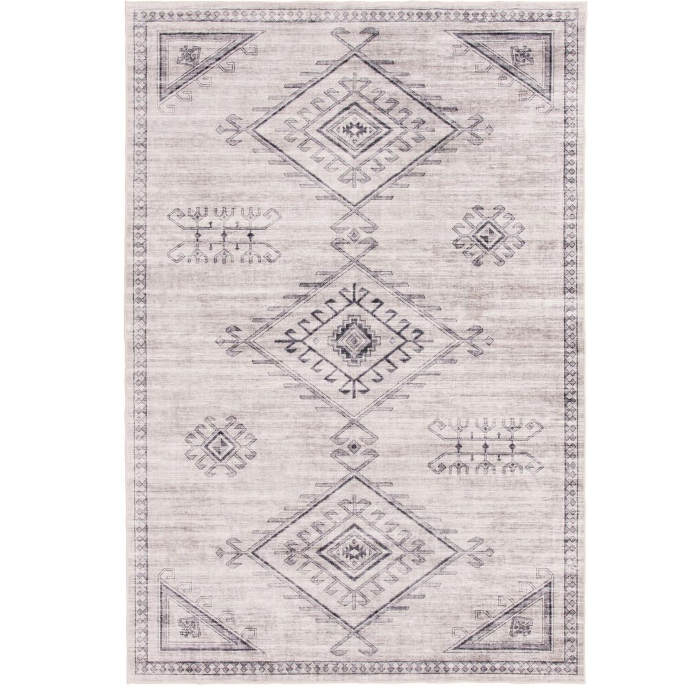 Central Oriental Rugease Aminah 5" x 7" Light Gray Area Rug, , large