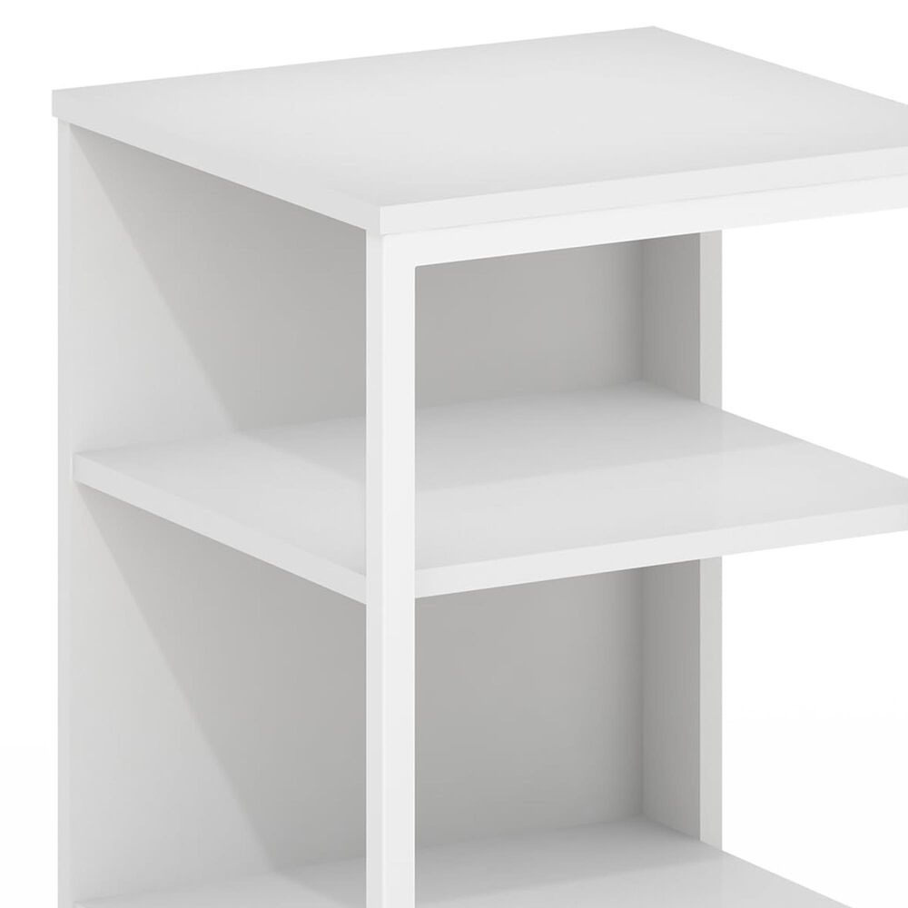 HOMLUX Camnus 3-Tier End Table in White, , large