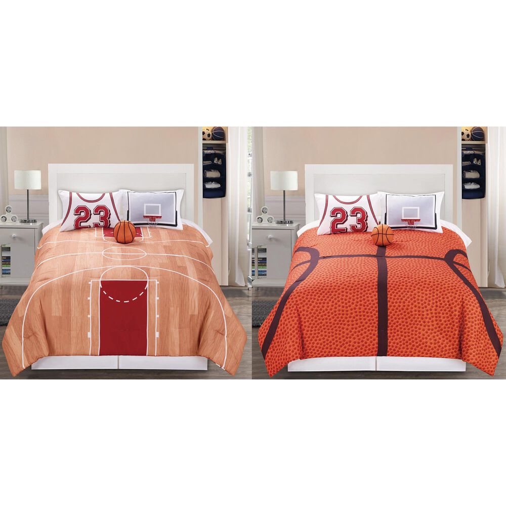 Hallmart Collectibles Basketball Courtside 4-Piece Full Comforter Set, , large