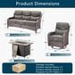 Sunwell Garden 4-Piece Firepit Set in Gray, , large