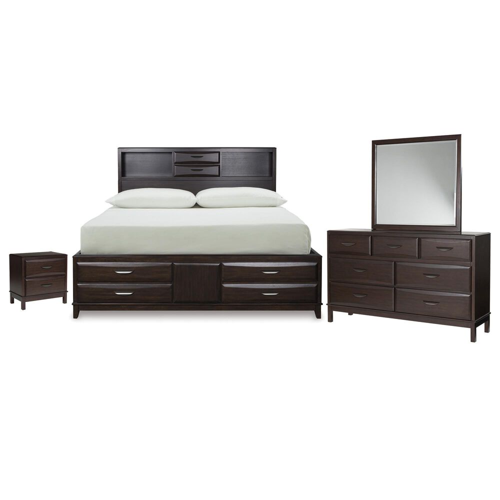 Ashley Vanmore 4-Piece California King Storage Bedroom Set in Dark Brown, , large
