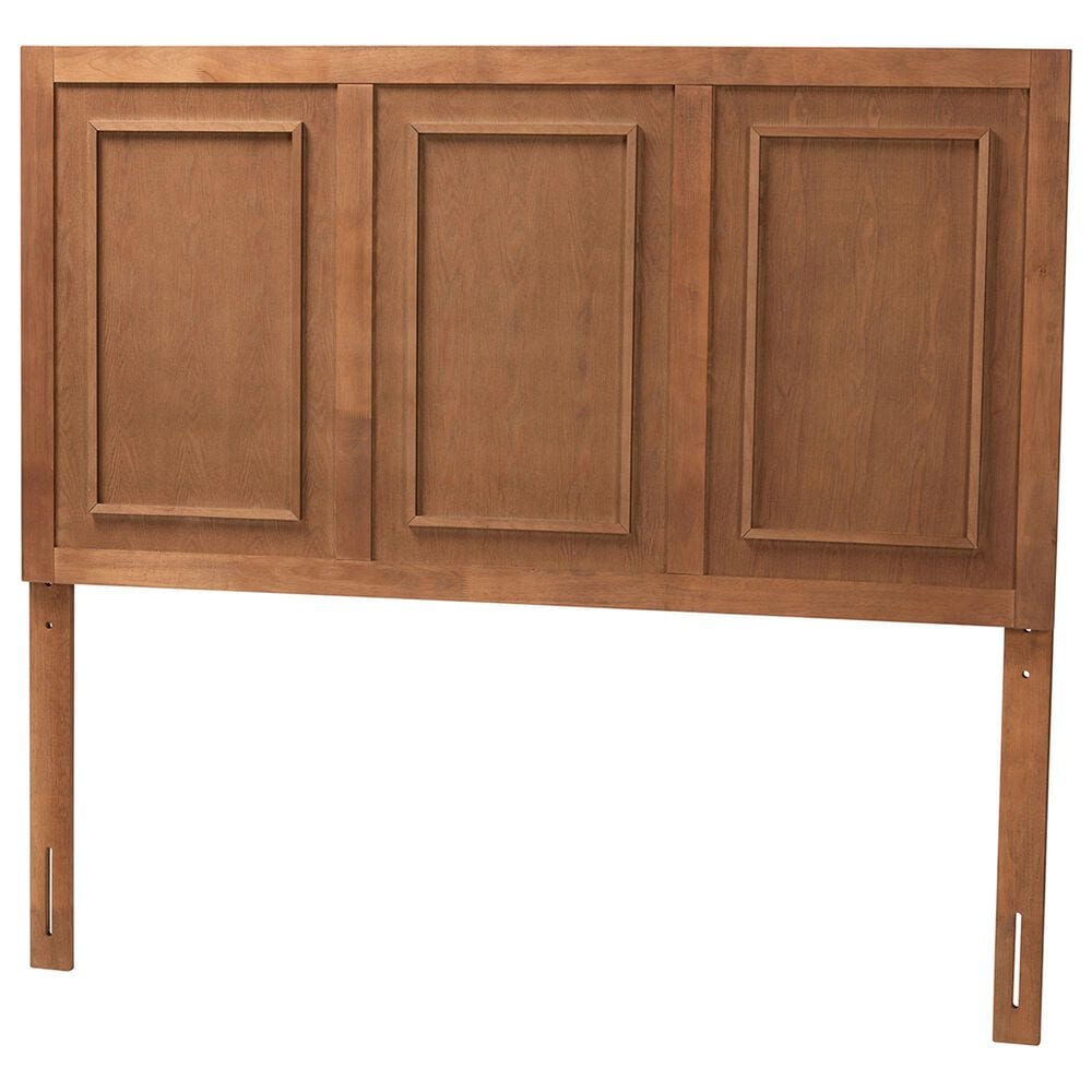 Baxton Studio Giordano Queen Panel Headboard in Ash Walnut, , large