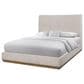 Sterling Timber Elure King Upholstered Panel Bed with Dresser Bachelor Chest and 2 Nightstands in Latte, , large