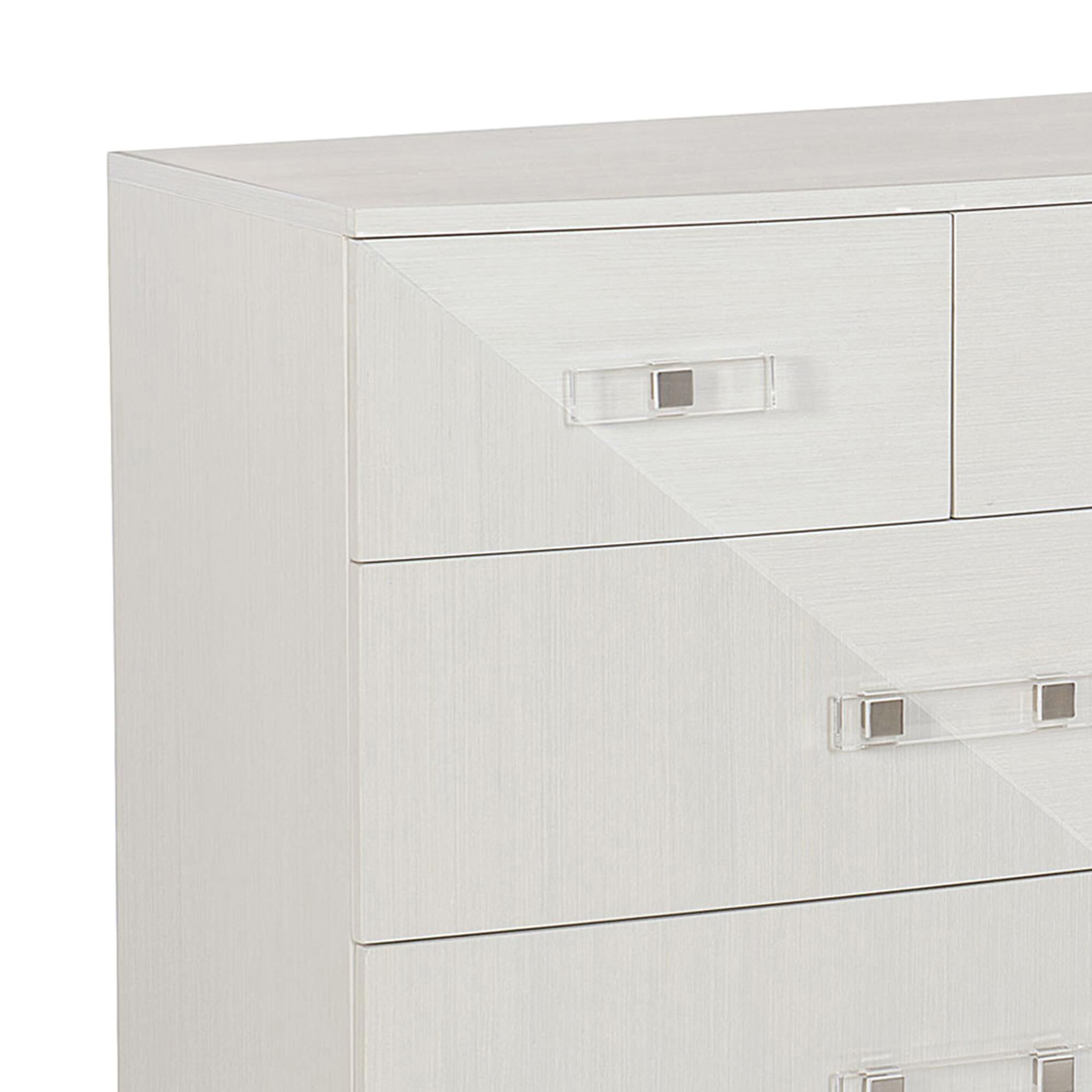 Bernhardt Axiom 7 Drawer Dresser in Linear White and Linear Gray