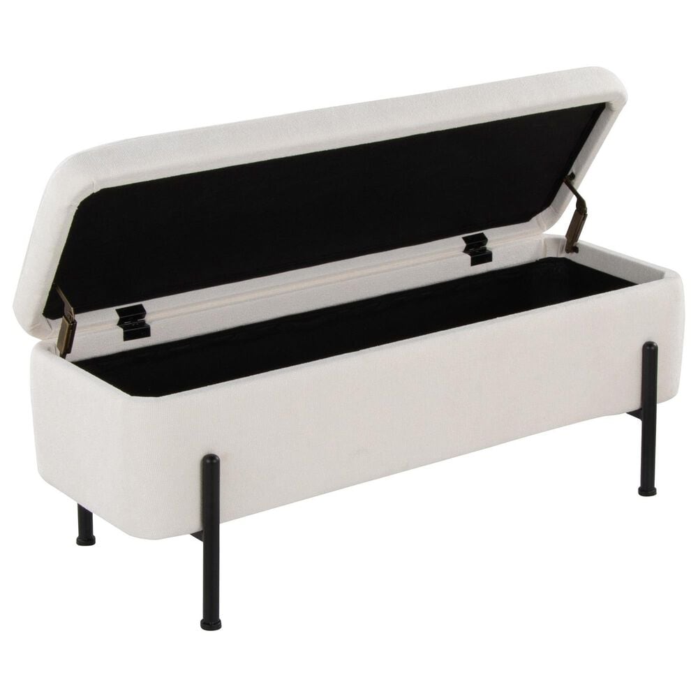 Lumisource Daniella Storage Bench with Cream Cushion in Black, , large