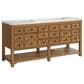 James Martin Malibu 72" Double Bathroom Vanity in Amber Birch with 3 cm Arctic Fall Solid Surface Top and Rectangular Sinks, , large