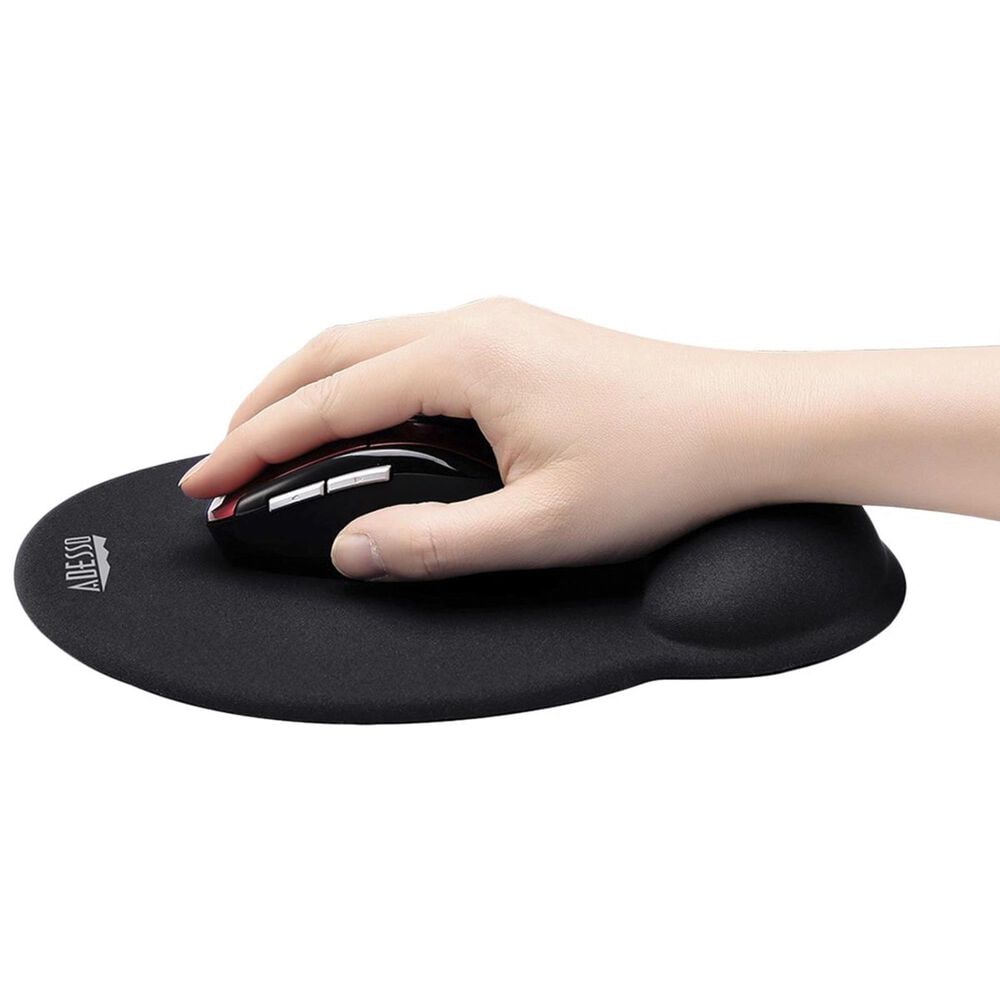 Adesso Memory Foam Mouse Pad with Wrist Rest in Black, , large