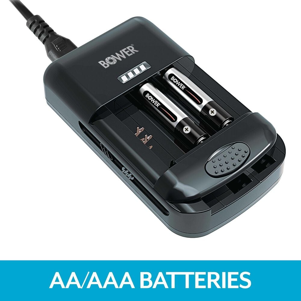 Bower DSLR Universal Charger with Rechargeable Batteries in Black, , large