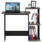 HOMLUX 40" Computer Desk with Open Side Shelves in French Oak Grey and Black, , large