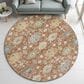 Dalyn Rug Company Silk Road Cayenne, Paprika, Ivory, Gold, Teal, Gray and Brown 8" Round Area Rug, , large