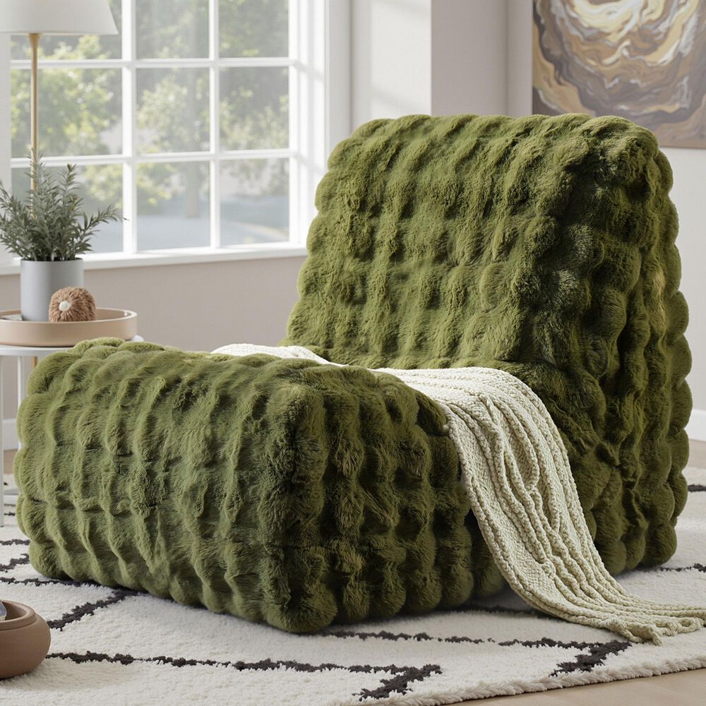 HOMLUX Togo Sofa Bean Bag Chair in Green, , large