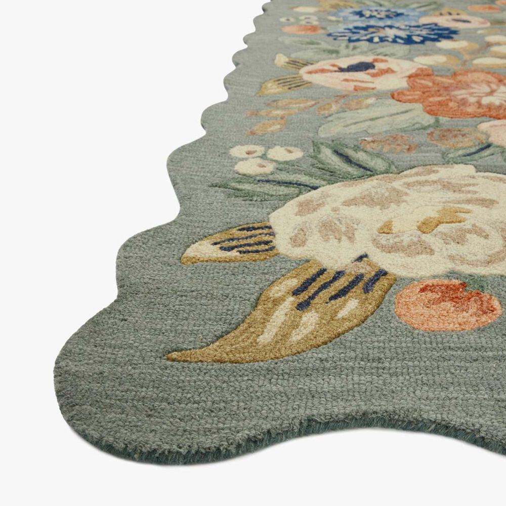Rifle Paper Co Crafted by Cloth and Company Silhouette 2&#39;3&quot; x 3&#39;9&quot; Sage Area Rug, , large