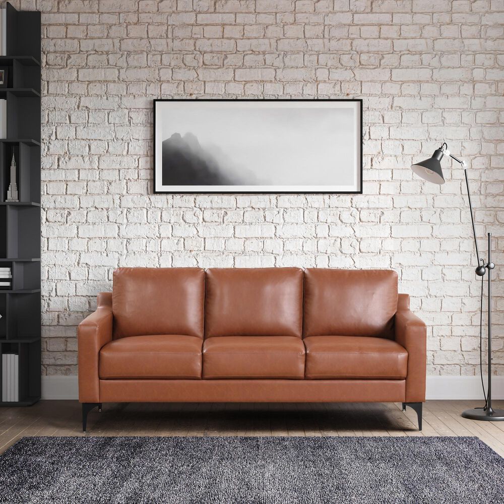 Lifestyle Solutions Fletcher Stationary Sofa in Brown, , large