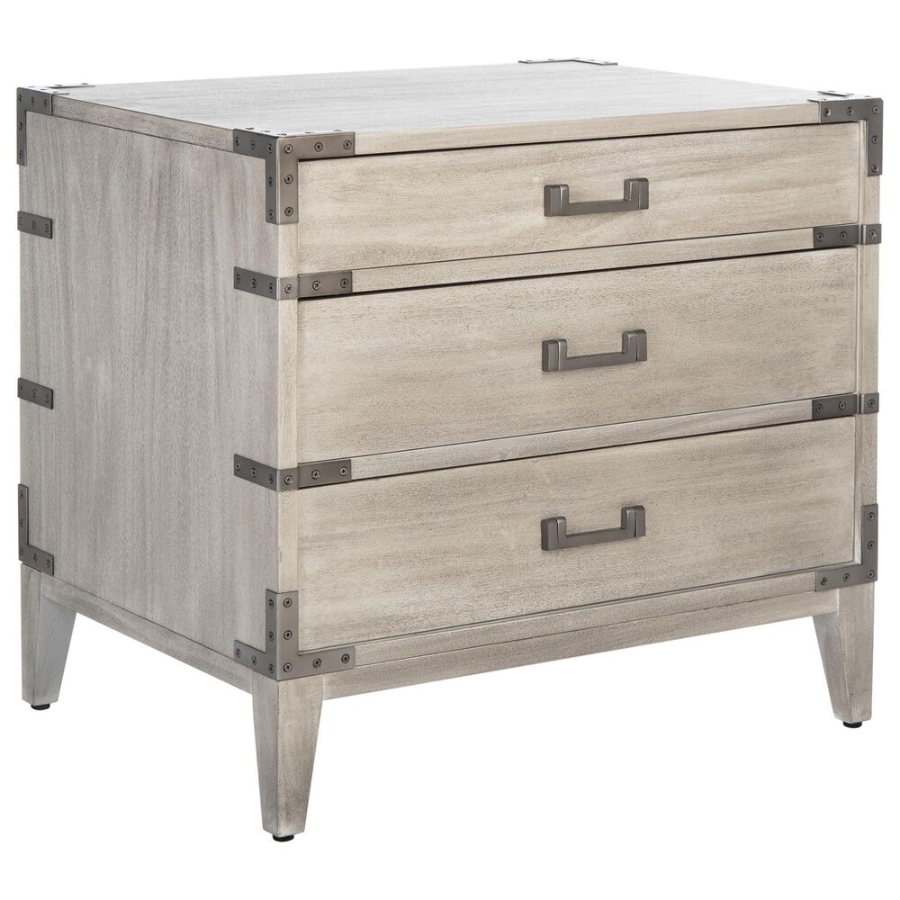 Safavieh Perri 3 Drawer Nightstand in Light Gray, , large