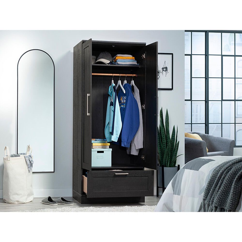 Sauder HomePlus Wardrobe Storage Cabinet in Raven Oak, , large