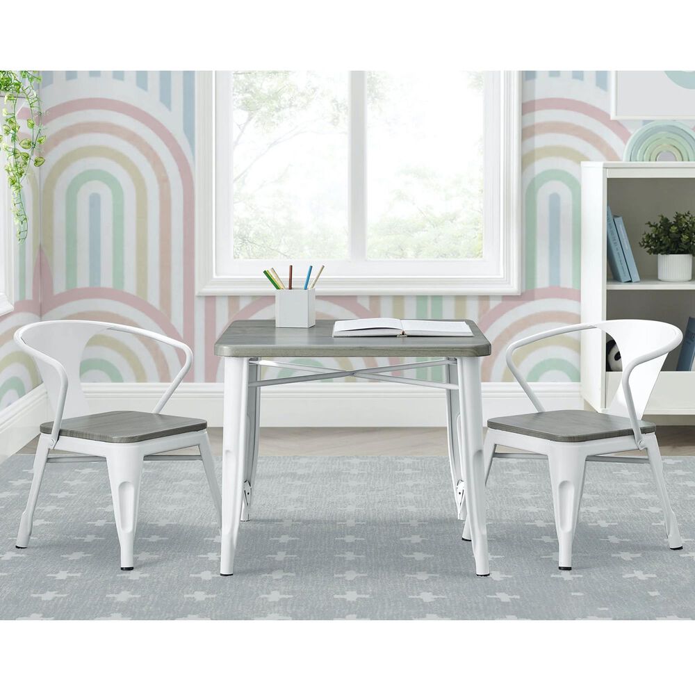 Delta Bistro Chair in White and Grey &#40;Set of 2&#41;, , large