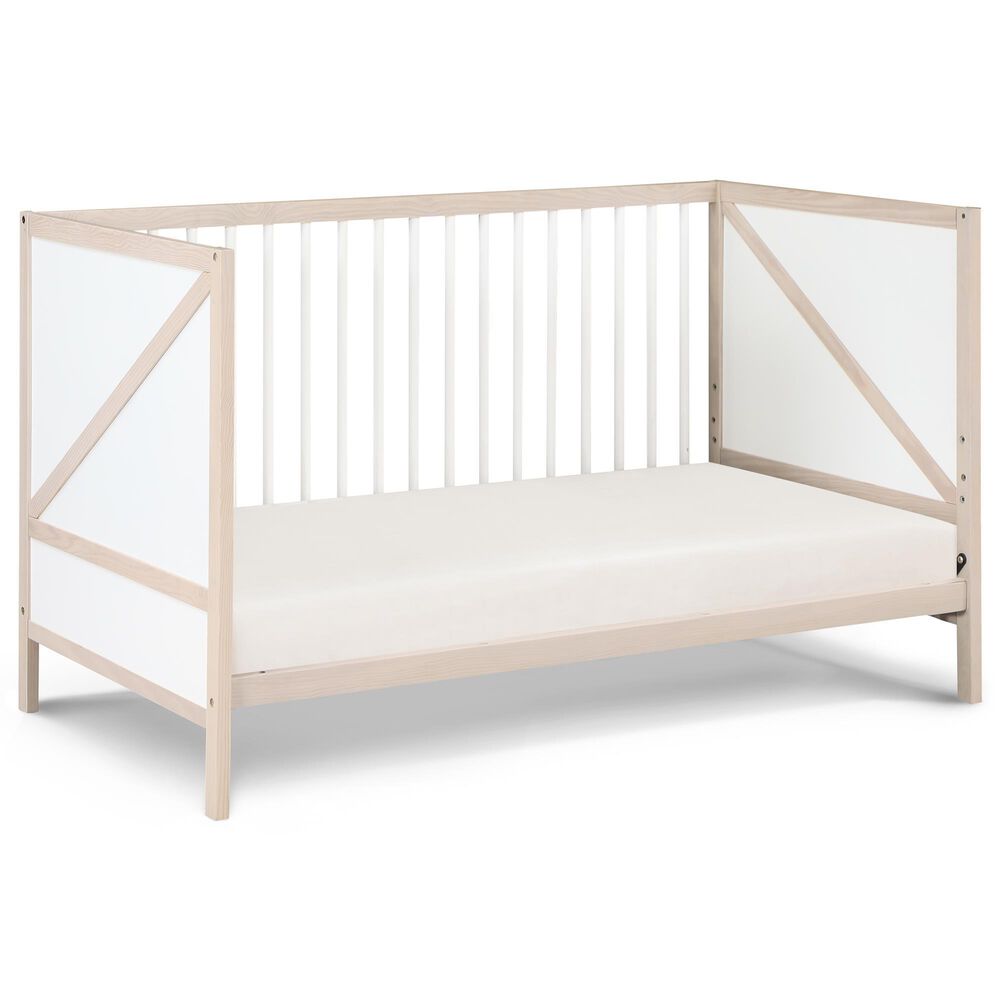 Hearth and Haven Pixie Zen 3-In-1 Convertible Crib in Washed Natural and White, , large