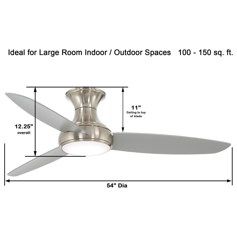 Minka-Aire Concept III 54" Ceiling Fan with LED Light in Brushed Nickel Wet, , large