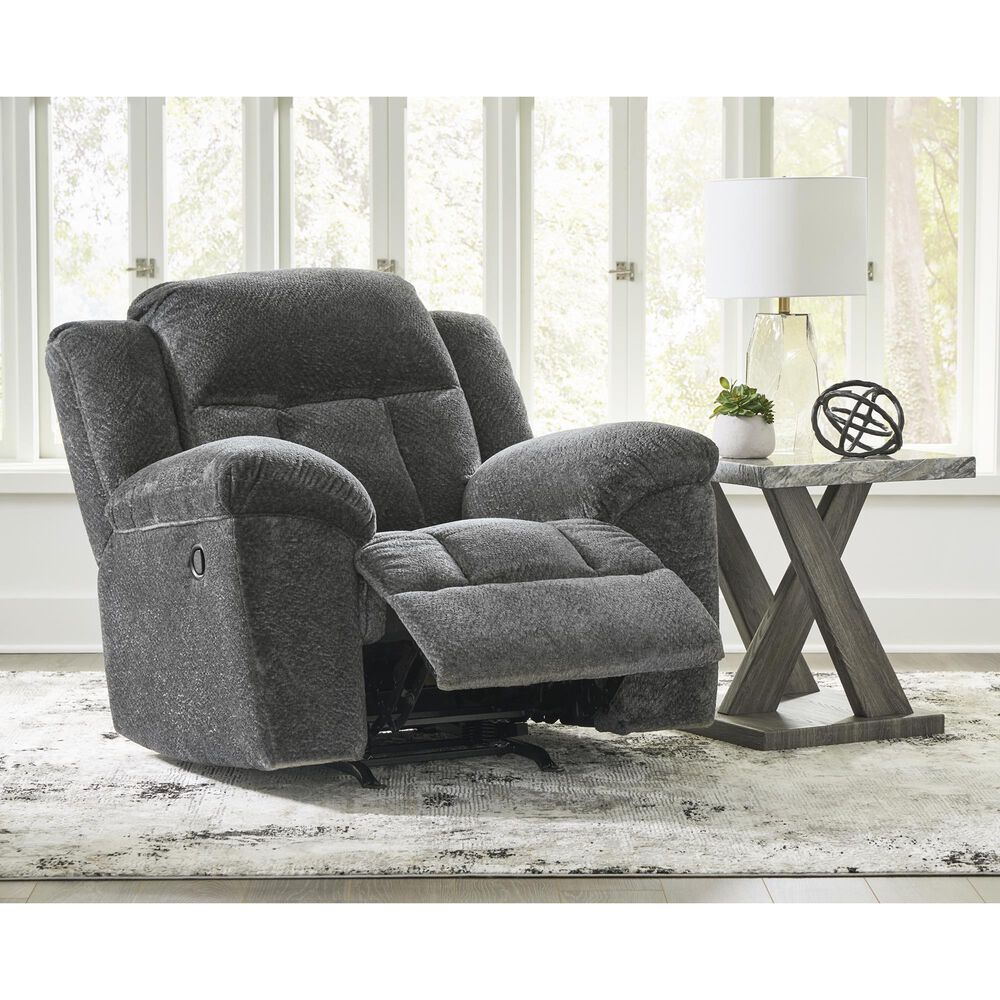 Ashley Frohn Manual Rocker Recliner in Graphite, , large