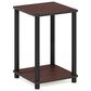 HOMLUX 2-Tier Turn-N-Tube End Table in Dark Cherry and Black, , large