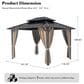 HOMLUX 10" x 12" Patio Hardtop Gazebo with Aluminum Posts in Khaki, , large