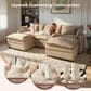 HOMLUX 107.87" Ultra-Comfort Chenille Sectional Sofa in Camel, , large