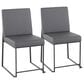 LumiSource Fuji Side Chair with Grey Cushion in Black (Set of 2), , large