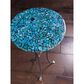 Artistica Metal Isidora Spot Table in Pewter and Turquoise, , large