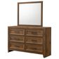 Crown Mark Lorraine 6 Drawer Dresser and Mirror in Brown, , large