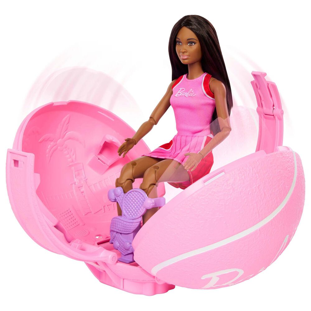 Barbie Roll and Reveal Tennis Player Doll with Ball Encasement, , large