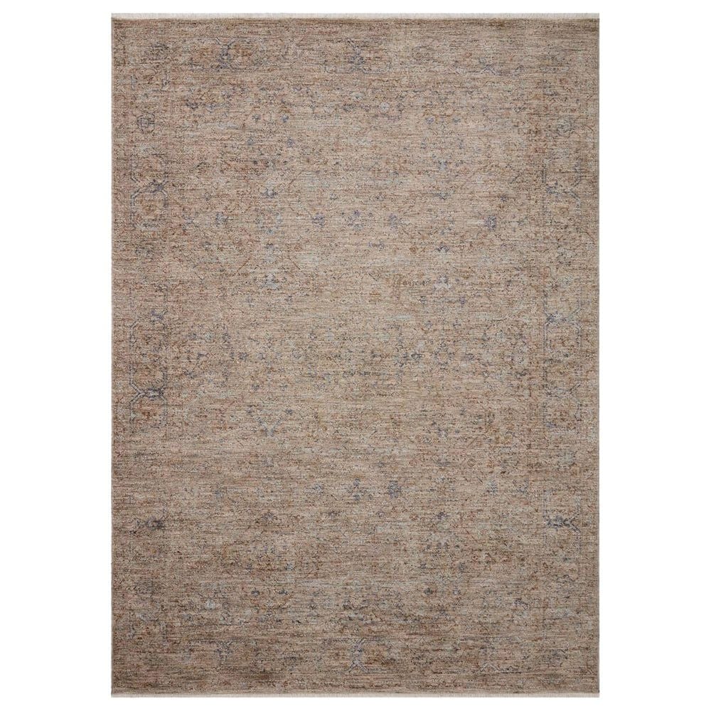 Angela Rose Blake 9" x 13" Taupe and Blue Area Rug, , large