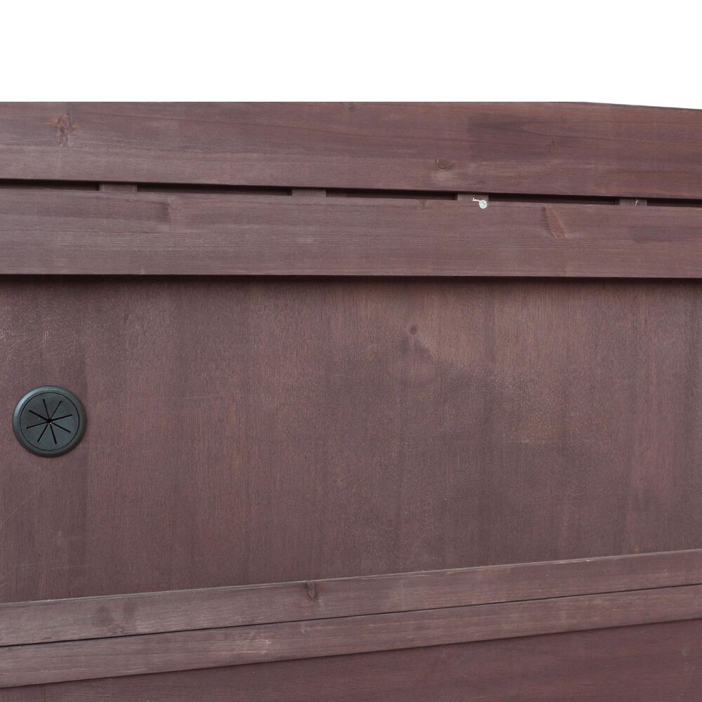 HOMLUX 39" Outdoor Kitchen Island with Stainless Table Top in Dark Brown, , large