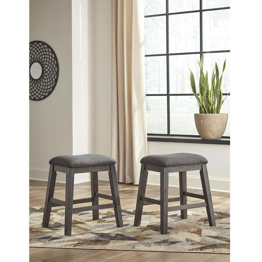 Ashley Caitbrook 24&quot;Backless Counter Height Stool in Antiqued Gray Wash, , large