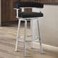 Blue River Lorin 26" Swivel Counter Stool with Black Cushion in Stainless Steel, , large