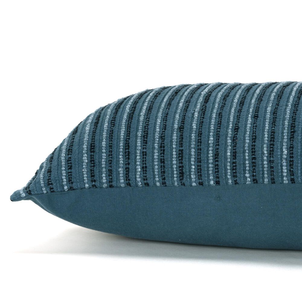 Rizzy Home 14&quot; x 26&quot; Polyester Filled Lumbar Pillow in Teal, , large