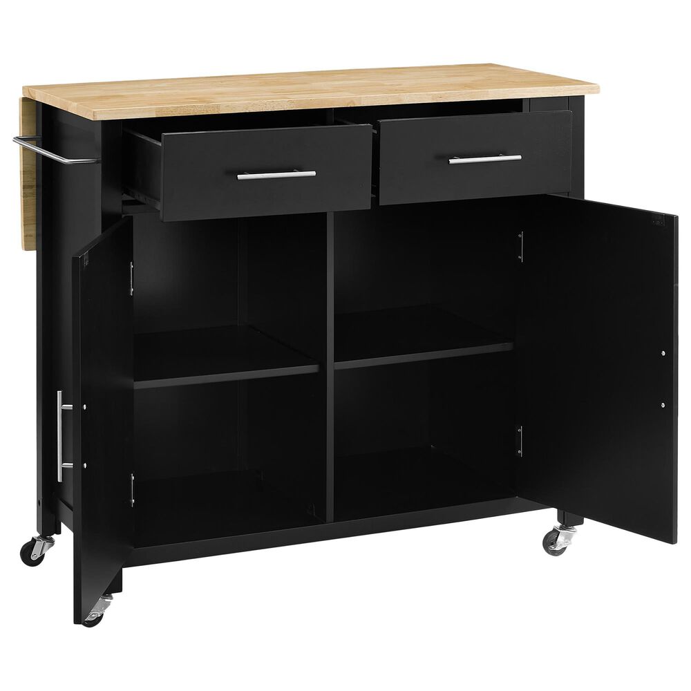 Crosley Furniture Savannah Kitchen Island or Cart in Black ...