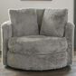 Albany Furniture Fur Swivel Pod Chair in Yakety Yak Dove, , large