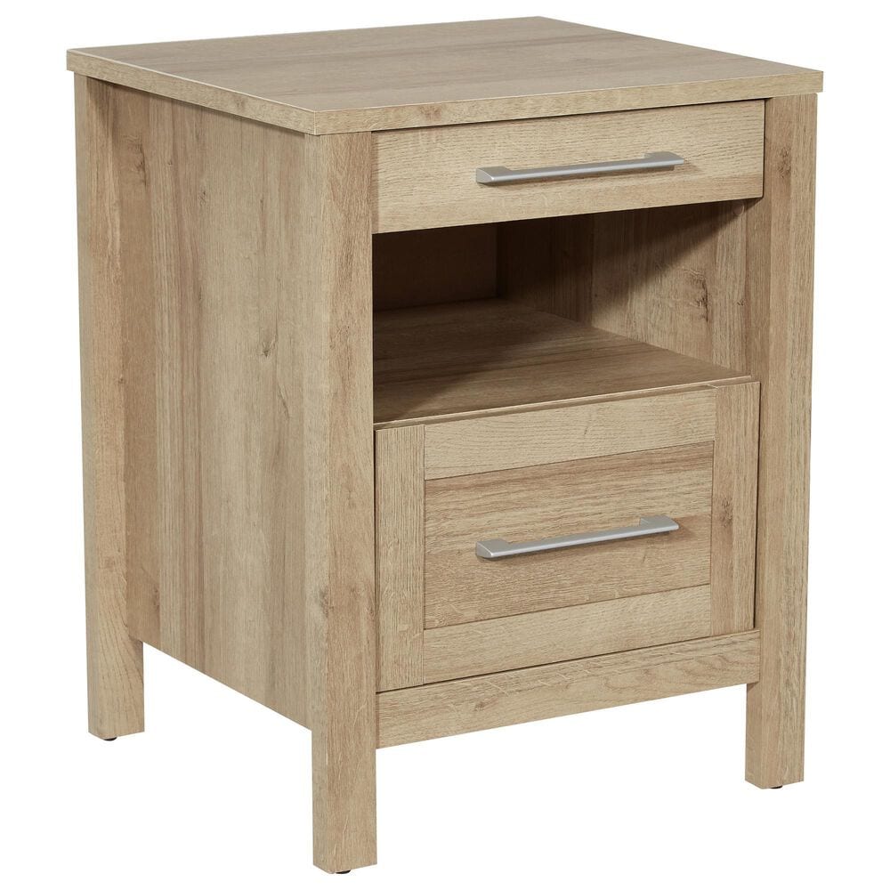 Valor Living Stonebrook 1-Drawer Nightstand with 2 USB Ports in Canyon Oak, , large