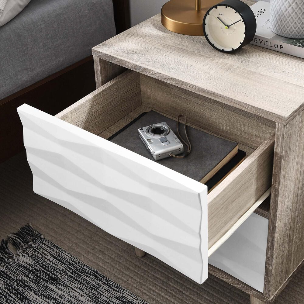 Modway Vespera 2 Drawer Nightstand in Oak White, , large