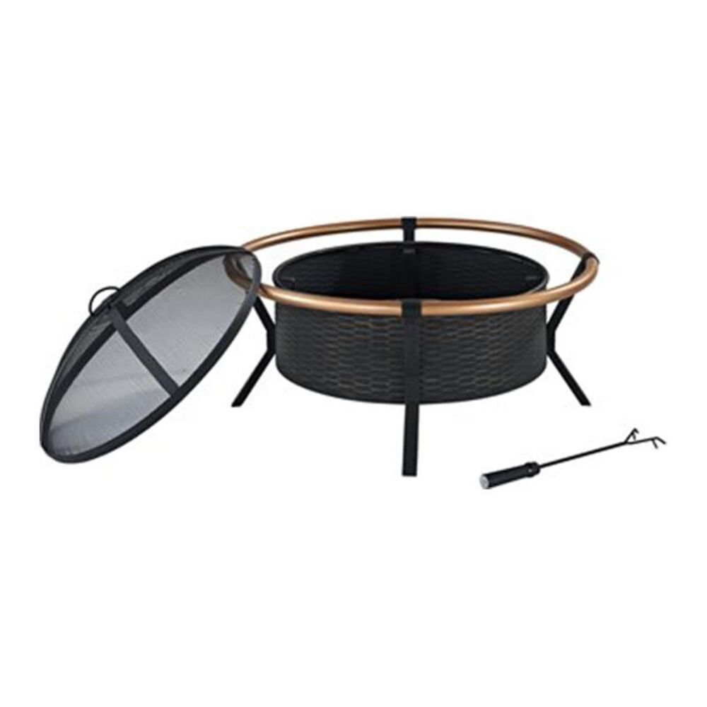 Crosley Furniture Yuma Copper Ring Fire Pit in Black, , large
