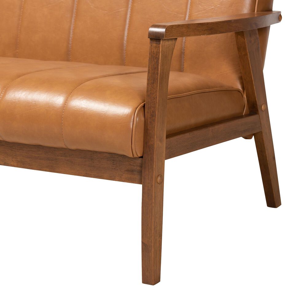 Baxton Studio Nikko Stationary Sofa in Tan, , large
