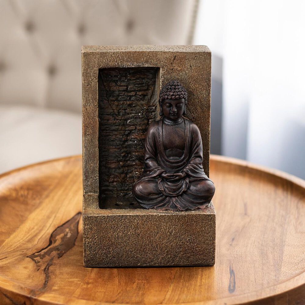 Timberlake Pure Garden Sitting Buddha Statue Fountain in Natural Sand, , large