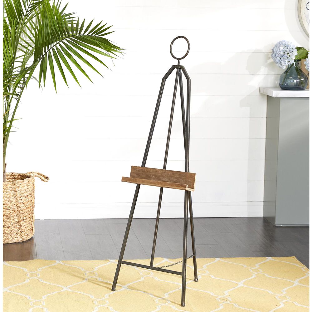 Maple and Jade Extra Large Adjustable Display Easel with Wood Tray in Matte Black and Dark Brown, , large