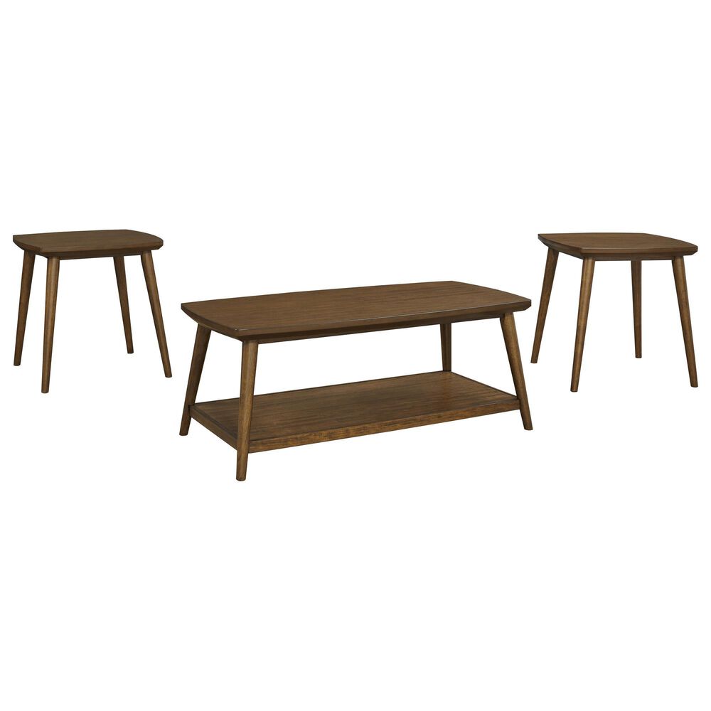 Ashley Lyncott 3-Piece Occasional Table Set in Brown, , large