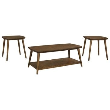 Ashley Lyncott 3-Piece Occasional Table Set in Brown, , large