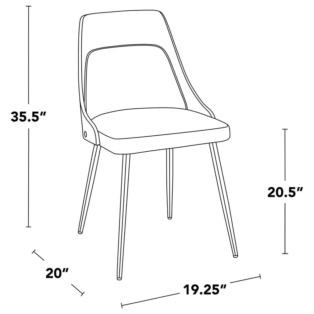 Lumisource Anabelle Side Chair with Cream Cushion in Chrome and Walnut &#40;Set of 2&#41;, , large