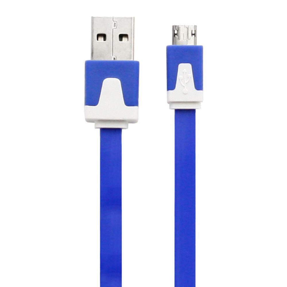 True Tech 3" Reversible Micro-USB Cable in Blue, , large