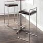 Lumisource Fuji Stackable Barstool with Brown Faux Leather in Brushed Stainless Steel (Set of 2), , large