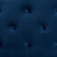 Baxton Studio Leone Queen Panel Headboard with Navy Blue Velvet in Dark Brown, , large